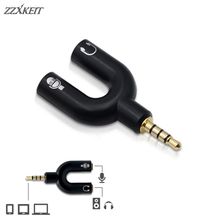 ZZXKEIT 1Pc 3.5mm U Shape Adapter Stereo Splitter Audio 1 Male To 2 Female Earphone Headset Microphone for PC IPhone Smartphone 2024 - buy cheap