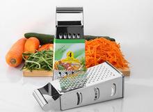 1 pieza de acero inoxidable multifuncional 4 hojas de queso verduras rallador zanahoria pepino rebanador caja de corte contenedor KX 237 2024 - compra barato