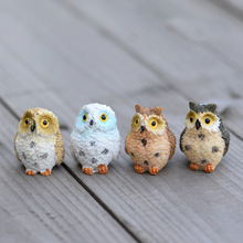 1 Pcs Random Color Cute Owls Animal Figurines Resin Miniatures Figurine Craft Bonsai Pots Fairy Garden Ornament Terrarium 2024 - buy cheap