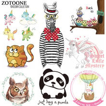 ZOTOONE Cute Animal Cartoon Unicorn Patch for Clothing DIY Patches Iron on Transfers Children Clothes Bag Washable Heat Transfer 2024 - buy cheap