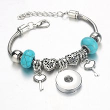 New Natural stone Snap Bracelet Lobster Buckle Snake Chain Bangles Beaded bracelet Fit 18MM Snap Jewelry Women 9920 2024 - buy cheap