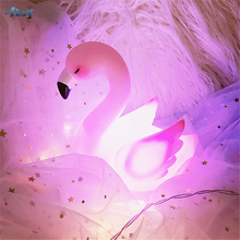 Luminária noturna 3d flamingo para decoração de quarto infantil, lâmpadas noturnas em led rosa, princesa, presente de aniversário para meninas 2024 - compre barato