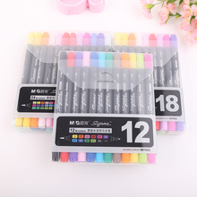 M&G Twin Tip Dual Nip Watercolor Brush Sketch Marker Pen 12 18 24 Colors/set Aquarelle ink for Manga design Painting Supplies 2024 - buy cheap