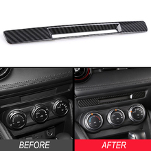 JEAZEA Carbon Fiber ABS Chrome Air Conditioning Vent outlet Garnish Cover Switch Button Frame Trim For Mazda CX-3 CX3 2018 2024 - buy cheap