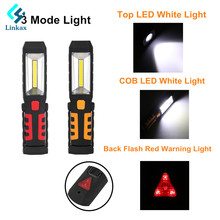 Новый USB Перезаряжаемые COB светодиодный вспышка светильник фонарь рабочий светильник лампа белый/красный светильник с магнитом Складной поворотный крюк встроенный Батарея 2024 - купить недорого