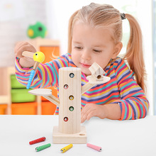 Kids Wooden Toys Woodpecker Catch Worms Game Children's Educational Toy For Children Baby Learning Wooden Blocks Boys Toys 2024 - buy cheap