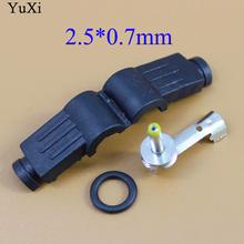 YuXi 2,5x0,7 мм DC разъем питания 2,5*0,7 мм l-образный мужской 90 правый угол Одиночный разъем адаптера 2024 - купить недорого