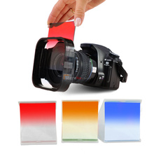 Graduated Gradual Blue Red Orange Square Filter Set + Lens hood  for Cokin P series 2024 - buy cheap