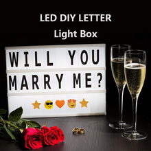 2019 nova diy led carta cartões combinação caixa de luz a4 tamanho usb aa bateria noite lâmpada símbolo cartão decoração da lâmpada placa mensagem 2024 - compre barato