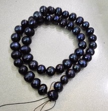 One Strands Real Pearl 8-9mm Bright black colors Pearl Natural Freshwater Pearl loose beads 35cm / 14.5inch 2024 - buy cheap