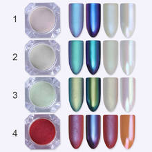 4Pcs Chameleon  Nail Powder Set Mirror Matte Effect Chrome Manicure Nail Art Powder 3D Nail Art Decoration 2024 - buy cheap
