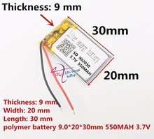 best battery brand Size 902030 3.7V 550mah Lithium polymer Battery with Protection Board For MP3 MP4 PDA Digital Product Free Sh 2024 - buy cheap