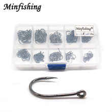 Minfishing 200 PCS/Lot High Carbon Steel Iseama Hook Mixed Size 5#-14# with Rings in A Plastic Box 2024 - buy cheap
