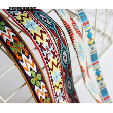2 ярда, 1,2-2 см, этническая Цветочная лента, вышитая отделка, богемное кружево, «сделай сам», аксессуары для сумок и одежды, ткань с вышивкой 2024 - купить недорого