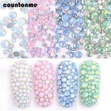 Accesorios de manicura 3D, 1 paquete de gemas de cristal coloridas de ópalo, adornos de diamantes de imitación, purpurina de tamaño variado (SS4-SS20) 2024 - compra barato