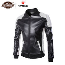 Herobiker Classical Motorcycle Jacket Men Vintage Retro Casual PU Leather Jacket Punk Windproof Biker Motorcycle Moto Jacket 2024 - buy cheap