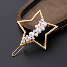 Bulk Price Gold Color Star&Round&Moon&Crystal Barrettes Imitation Pearl Hairwear For Women Fashion Jewelry 2024 - buy cheap