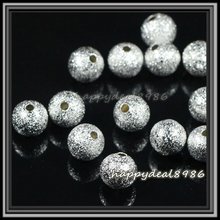 100pcs 6mm silver plated copper stardust round ball spacer beads P80 2024 - buy cheap