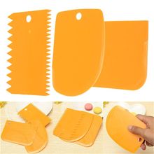 3PCs/Set Pastry Dough Cutter Cake Bread Slicer Baking Pasty Tools Scraper Cake Blade Silicone Spatula For Cake Patisserie 2024 - buy cheap