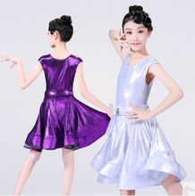 Новинка; платье для латинских танцев; костюм для бальных танцев для девочек; детская Одежда для танцев «Румба Самба ча»; блестящая юбка для выступлений 2024 - купить недорого