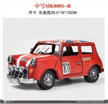 Free shipping!Red  vintage flag mini Cooper metal car model metal classic cars 2024 - купить недорого