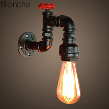 Iron Rust Water Pipe Wall Light Industrial Decor Wall Lamp Modern Vintage Sconce For Bar Bedroom Living Room Loft E27 Luminaire 2024 - buy cheap