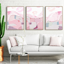 Современная Абстрактная романтическая розовая картина с изображением отдела, холст, настенная живопись для гостиной, картина в скандинавском стиле, домашний декор 2024 - купить недорого