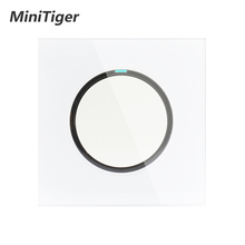 Minitiger 2019 New Arrival 1 Gang 1 Way Random Click On / Off Wall Light Switch With LED Indicator Crystal Glass Panel 2024 - buy cheap