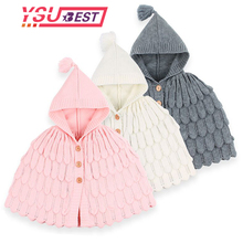 Cárdigan con capucha para niñas pequeñas, suéter de punto con capa, ropa de otoño, 2019 2024 - compra barato