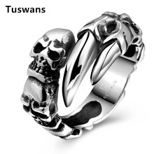 Men's Skull Claws 316L Stainless Steel Rings Cool Black Vintage Skeleton Biker Punk Ring for Women Men Hip Hop Rock Jewelry 2024 - buy cheap