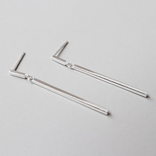 Geometric rectangular strip 925 sterling silver dangle earrings for women earings jewellery, simple drop earrings oorbellen 2024 - buy cheap