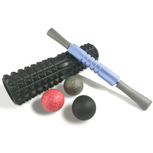 Kit de rodillos de masaje para Fitness, palo de rodillo muscular de espuma de 53cm, 2 bolas de masaje, terapia física de espalda de tejido profundo 2024 - compra barato