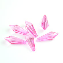 30 unids/lote de candelabro de cristal rosa de 38mm, piezas colgantes en U, envío gratis 2024 - compra barato