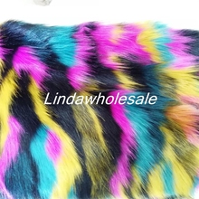 Multi-color jacquard plush cloth, high-grade imitation fox fur, rainbow plush faux fur fabric,170cm*90cm(one yard)/pcs 2024 - buy cheap