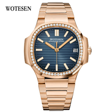 WOTESEN Fashion Mens Diamond Watches Top Brand Luxury Quartz Watches Men Steel Army Military Male Business Watches Waterproof 2024 - buy cheap