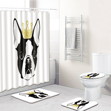 Tapete de banheiro com estampa de cães, tapete estampado à prova d'água para cortinas, cobertura para vaso sanitário 2024 - compre barato