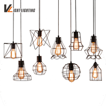 Classical 110-220v American Country  Retro Loft Style Pendant Lamp With  Edison Bulb Vintage cage Pendant Lights 2024 - buy cheap
