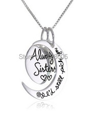 2014 Fashion"  "Always Sisters I'd Pick You" Two Piece  Pendant  lovers'girl gift  Necklace Wholesale Jewelry 2024 - buy cheap