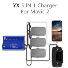 Зарядное устройство Mavic 2 5 в 1, 3-сторонняя зарядка аккумулятора, 2 USB-порта, дистанционное управление, зарядка для телефона и планшета для DJI mavic 2 Pro Zoom, зарядный концентратор 2024 - купить недорого