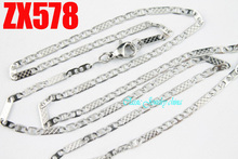 14"-38" doubletwillweave thin 2.5mm flat stainless steel necklace blade chain women man lady punk fashion jewelry 20pcs ZX578 2024 - buy cheap