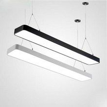 X lámpara LED moderna simple de oficina, tira larga de lámpara de aluminio, Iluminación comercial rectangular, proyecto de iluminación para Centro Comercial 2024 - compra barato