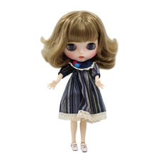 ICY DBS Blyth doll white skin joint body Short brown hair Carved lips Mate face with eyebrows BL662 2024 - buy cheap