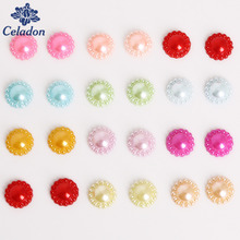 50Pcs/lot 12mm Flatback Round Imitation Pearl Beads Glue on Grament Bead for Jewelry Cloth Accessories Craft Making 2024 - buy cheap