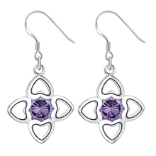 New Arrival Shuriken with shiny purple stone silver plated Earrings for women fashion jewelry Earring /SJEDALJN WVCZWXPK 2024 - buy cheap