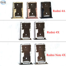 YuXi 1pc Gold Rose-Gold Black Sim Card Adapter Sim Tray Slot Holder Replacement For Xiaomi Redmi 4A 4X Note 4X 2024 - buy cheap