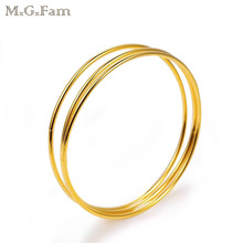 M. g. fam (3 módulos) pulseiras suaves para mulheres, joias da moda, cor ouro puro, estilo tradicional 2024 - compre barato