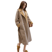 Casaco feminino básico, jaqueta longa de lã para mulheres, uso externo, primavera, 2018 2024 - compre barato