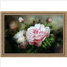 Printed Fabric Factory Shop Cross Stitch Kit Peony Flower Oil Painting Dreamlike Free Shipping 2024 - buy cheap