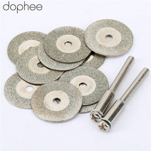 Dophee-MINI rueda de corte de diamante, accesorios Dremel, herramienta rotativa, discos de piedra de Jade, GEMA, 20mm, 12 Uds. 2024 - compra barato