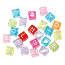 DoreenBeads Acrylic Spacer Beads Cube Mixed Letter Pattern Transparent About 6mm(2/8")x 6mm(2/8"),Hole: Approx 3.3mm,55 PCs 2024 - buy cheap